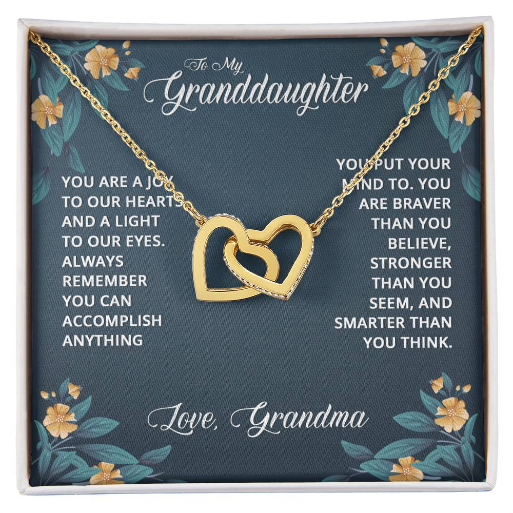 Interlocking Hearts for Granddaughter - Christmas - I Love You Today, Forever