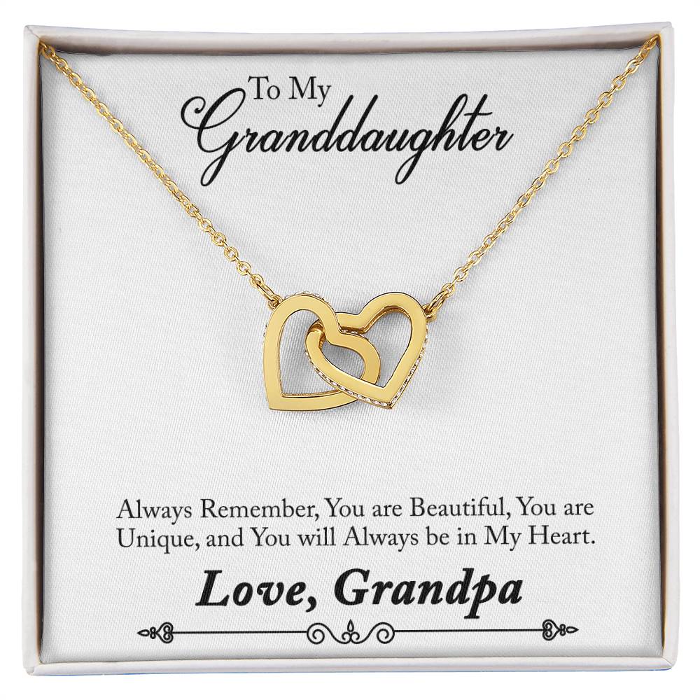 Interlocking Hearts for Granddaughter - You Will Always Be In My Heart