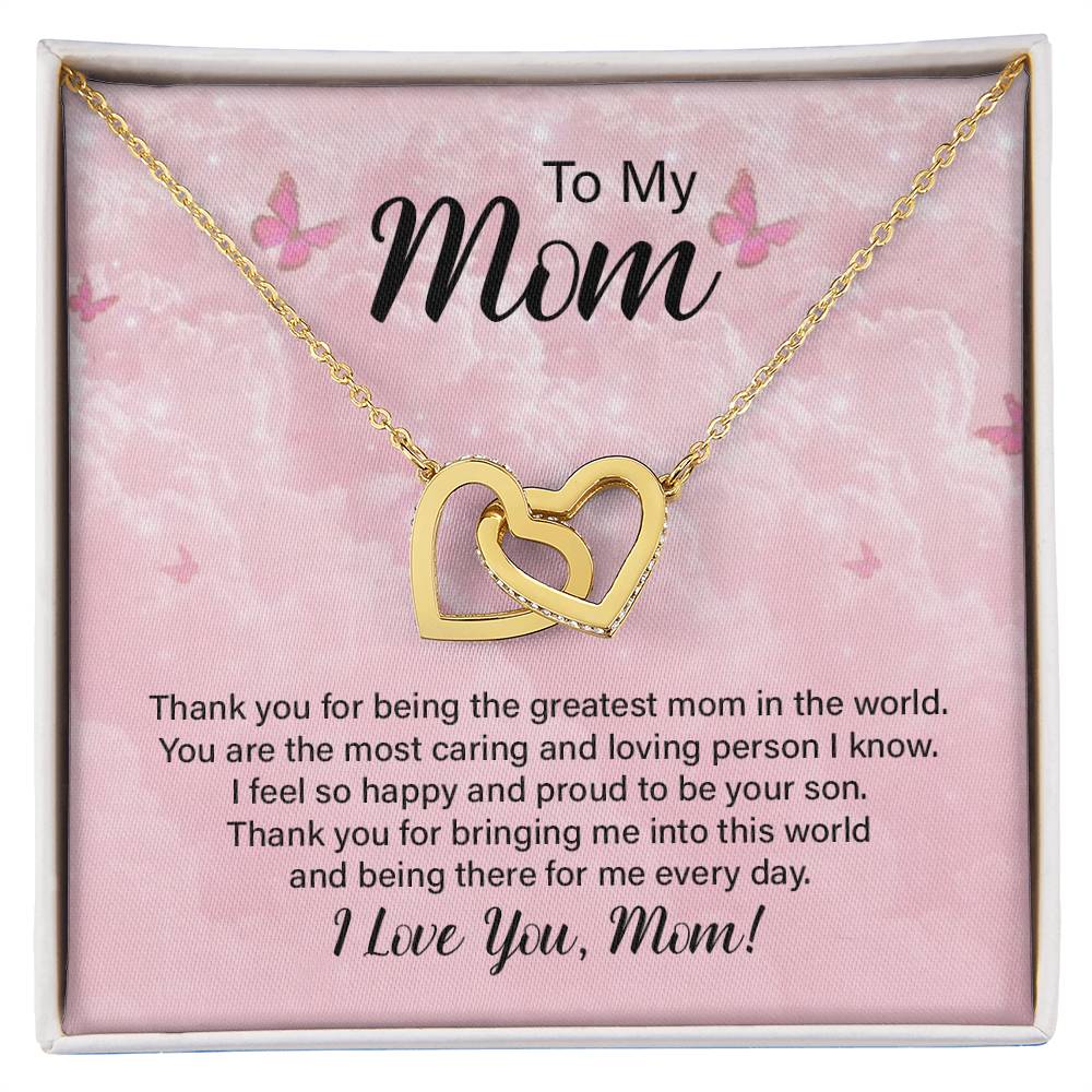 Interlocking Hearts for Mom - Thank You For Being The Greatest Mom