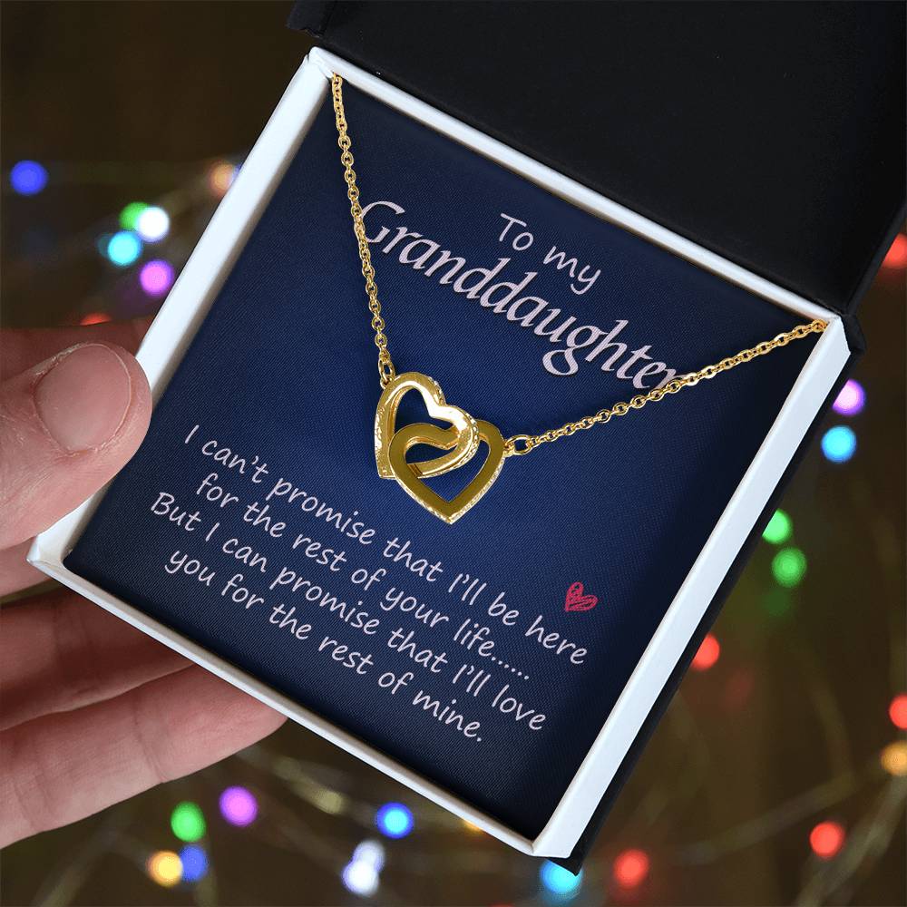 Interlocking Hearts for Granddaughter - I'Ll Love You For The Rest Of Mine