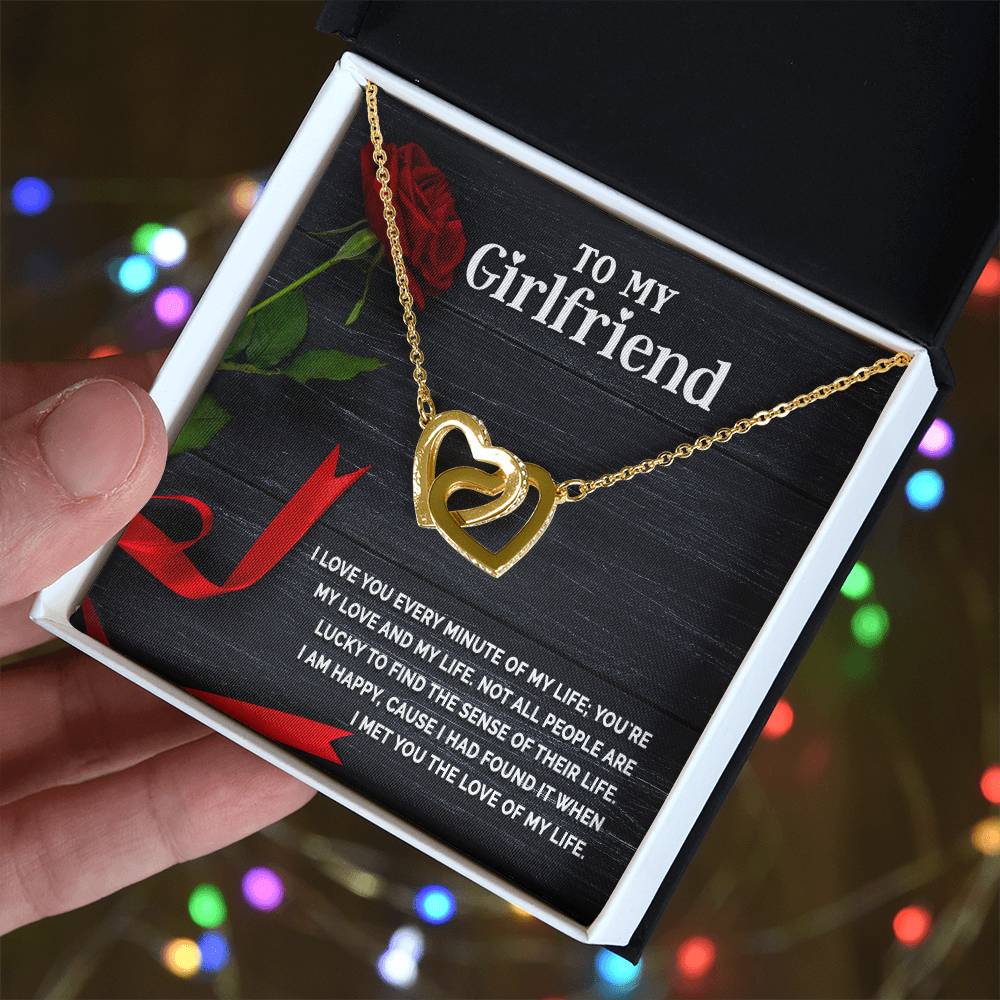 Interlocking Hearts for Girlfriend - I Love You Every Minute Of My Life