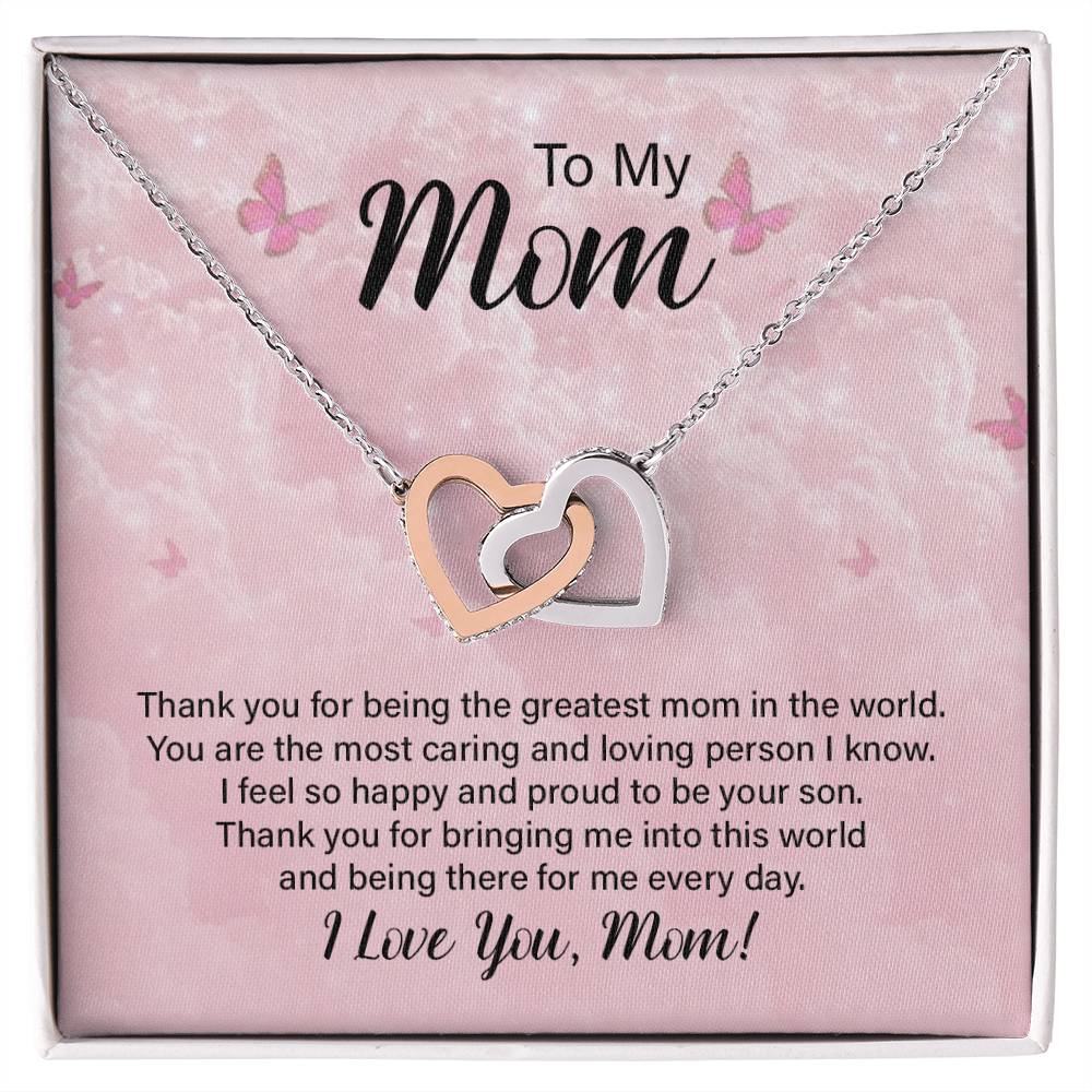 Interlocking Hearts for Mom - Thank You For Being The Greatest Mom