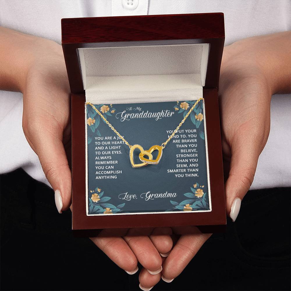 Interlocking Hearts for Granddaughter - You Are A Joy To Our Hearts