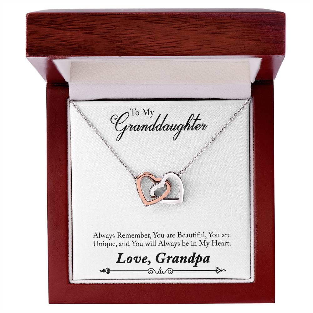 Interlocking Hearts for Granddaughter - You Will Always Be In My Heart