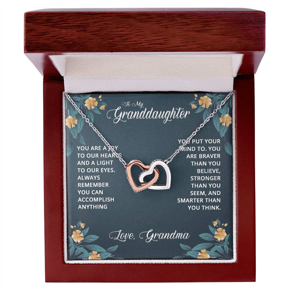 Interlocking Hearts for Granddaughter - You Are A Joy To Our Hearts