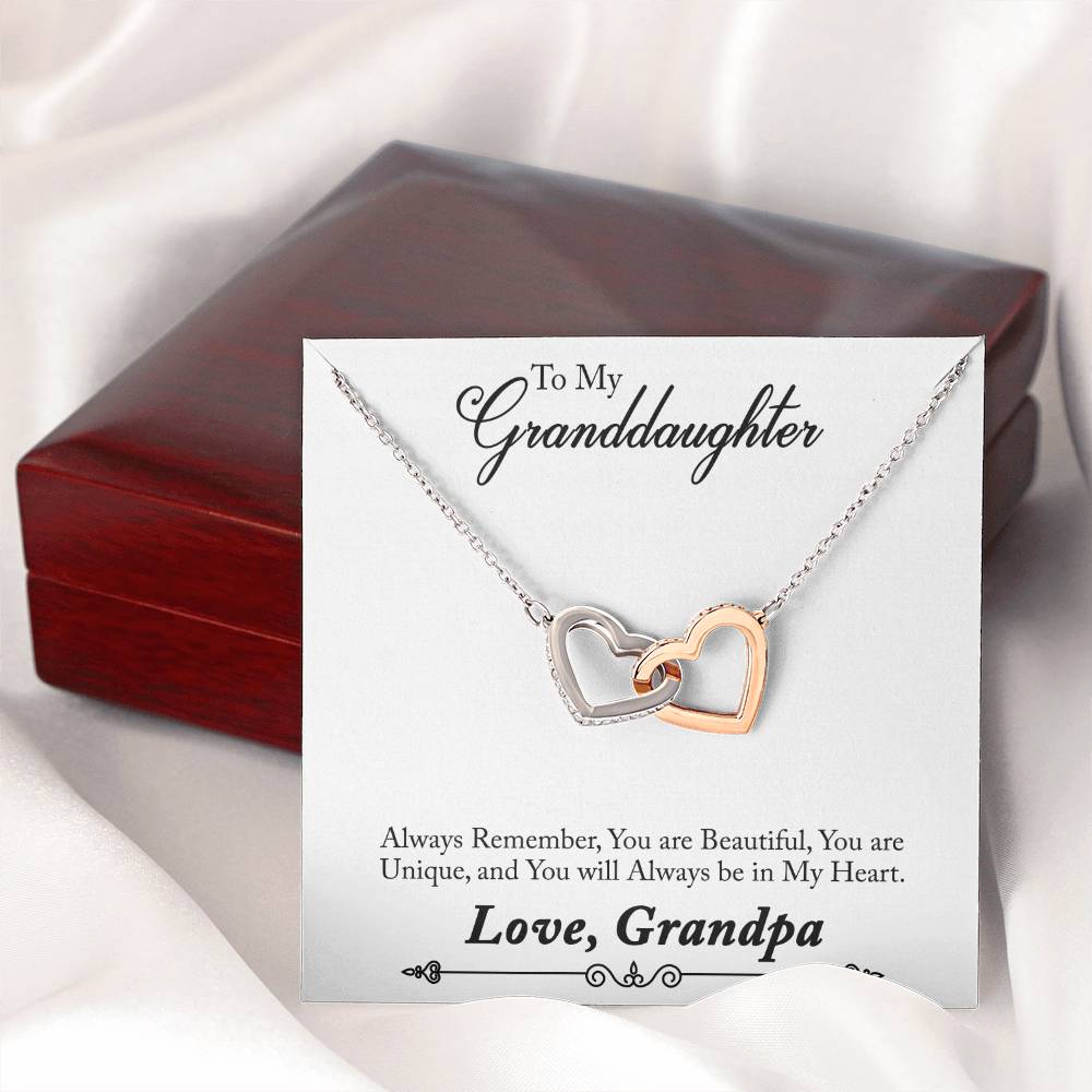 Interlocking Hearts for Granddaughter - You Will Always Be In My Heart