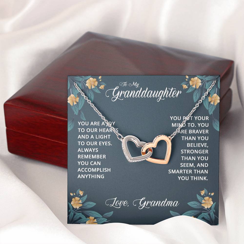 Interlocking Hearts for Granddaughter - Christmas - I Love You Today, Forever