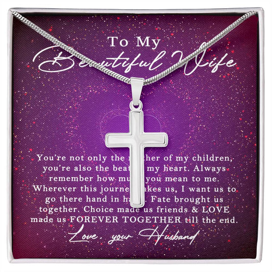 Stainless Cross for Wife - Forever Together Till The End