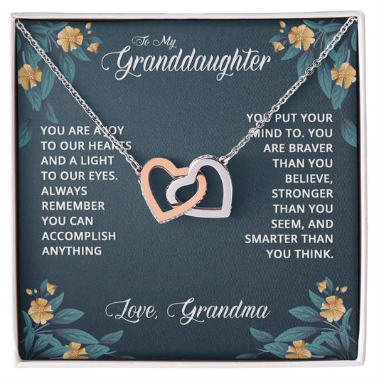 Interlocking Hearts for Granddaughter - Christmas - I Love You Today, Forever