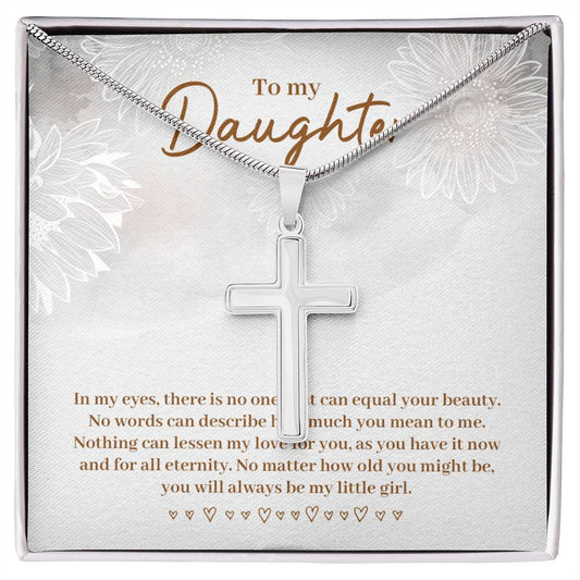 Stainless Cross for Daughter - Nothing Can Lessen My Love For You